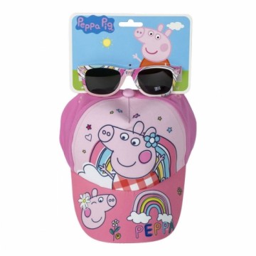 Cepures un saulesbriļļu komplekts Peppa Pig 2 Daudzums Rozā (51 cm)