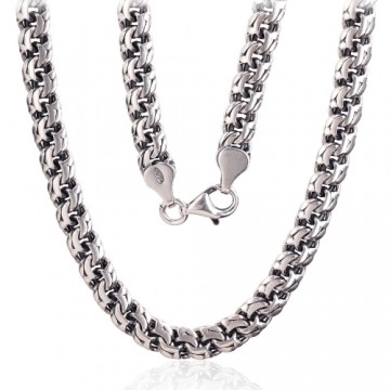 Silver chain Bismark 6 mm #2400003(POx-Bk), Silver 925°, oxide (Plating), length: 61 cm, 42 gr.