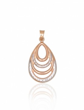 Gold pendant #1301118(Au-R+PRh-W), Red Gold 585°, Rhodium (Plating), 0.6 gr.