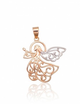 Gold pendant #1300997(Au-R+PRh-W), Red Gold 585°, Rhodium (Plating), 1.33 gr.