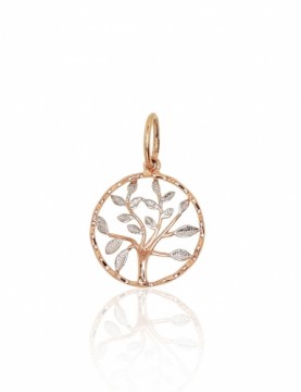 Gold pendant #1300678(Au-R+PRh-W), Red Gold 585°, Rhodium (Plating), 0.54 gr.