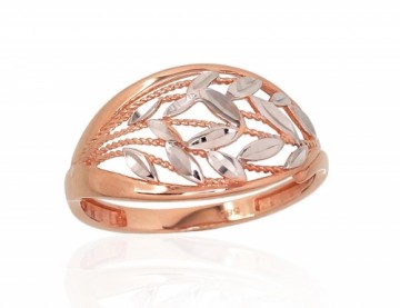 Gold ring #1100367(Au-R+PRh-W), Red Gold 585°, Rhodium (Plating), Size: 20.5, 2.22 gr.