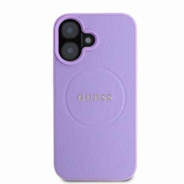 Guess PU Grained Classic Logo MagSafe Case for iPhone 16 Purple