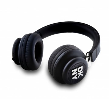 DKNY PU Leather Stack Logo Wireless Headphone Black