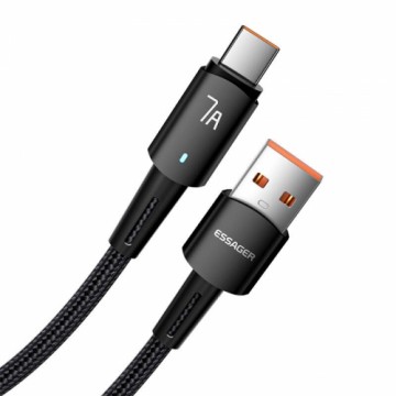 USB-A to USB-C cable, Essager, EXC7A-CGB01-P, 100W, 0.5m (black)