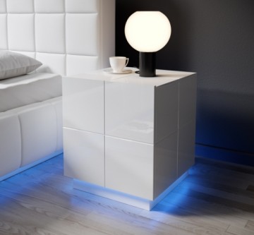 bedside cabinet REJA (set of 2) white gloss/white gloss