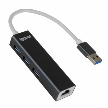 USB-разветвитель iggual IGG319260 Чёрный Серый