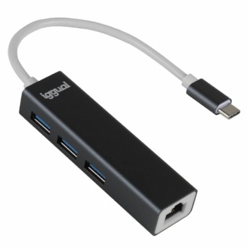 USB-C-разветвитель iggual IGG319253 Чёрный Серый