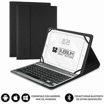 Planšetdatora un Klaviatūras Vāks Subblim SUB-KT2-BT0001 10.1" Melns Spāņu Qwerty QWERTY Bluetooth