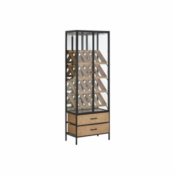 Bottle rack Home ESPRIT Black Natural Wood Metal 60 x 33 x 169 cm