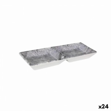 Snack tray La Mediterránea Stonehenge 2 Compartments 25 x 11 x 3 cm (24 Units)