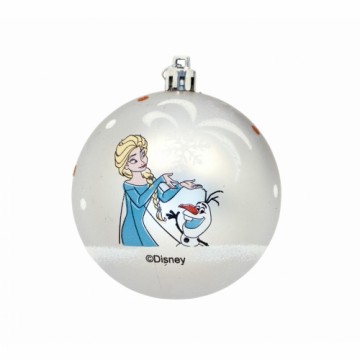 Christmas Bauble Frozen Memories Silver 10Units Plastic (Ø 6 cm)