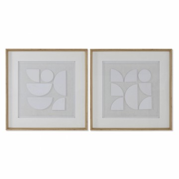 Painting Home ESPRIT White Natural Modern 60 x 4 x 60 cm (2 Units)