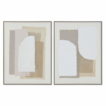 Painting Home ESPRIT White Beige Abstract Scandinavian 62 x 3,2 x 82 cm (2 Units)