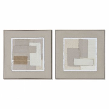 Painting Home ESPRIT Brown Beige Abstract Urban 62 x 3,2 x 62 cm (2 Units)