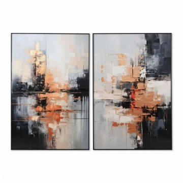 Painting Home ESPRIT Black Golden Abstract Modern 80 x 3,5 x 120 cm (2 Units)