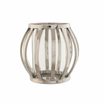 Candleholder Home ESPRIT Silver Crystal Steel 14 x 14 x 14 cm