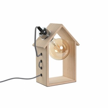 Galda lampa Home ESPRIT Brūns Sudrabains Dabisks Koks Ciedra 50 W 220 V 18 x 10 x 25 cm