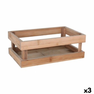 Storage Box Inde Bamboo 26,5 x 16,2 x 10 cm (3 Units)