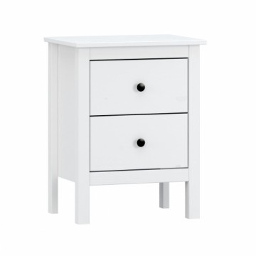 Nightstand Alexandra House Living White Metal Pine 48 x 62 x 36 cm 2 drawers