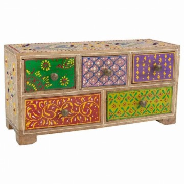 Lādīte Alexandra House Living Daudzkrāsains Dabisks Mango koks Koks MDF 10 x 15 x 30 cm 5 atvilktnes