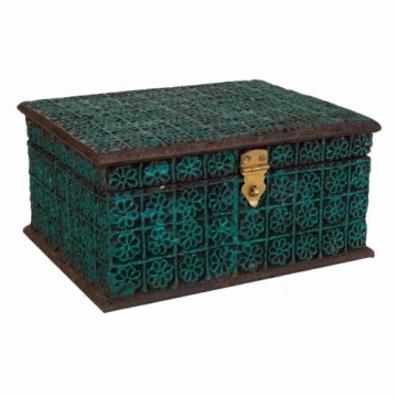 Jewelry box Alexandra House Living Turquoise Paint Mango wood Synthetic resin MDF Wood 19 x 11 x 25 cm