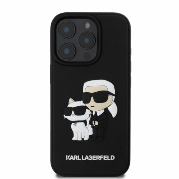 Karl Lagerfeld PU Saffiano Karl and Choupette Case for iPhone 16 Pro Max Black