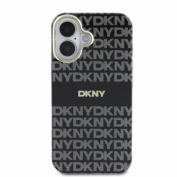 DKNY PC|TPU Repeat Pattern Tonal Stripe Magsafe Case for iPhone 16 Black