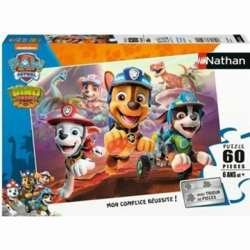 Puzle un domino komplekts Nathan Paw Patrol to the rescue of the dinosaurs 60 Daudzums