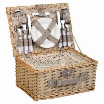 Picnic Basket Alexandra House Living Grey Natural wicker