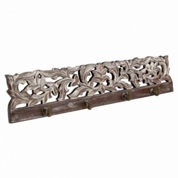 Wall mounted coat hanger Alexandra House Living Dark brown Iron Mango wood 5 x 12 x 50 cm