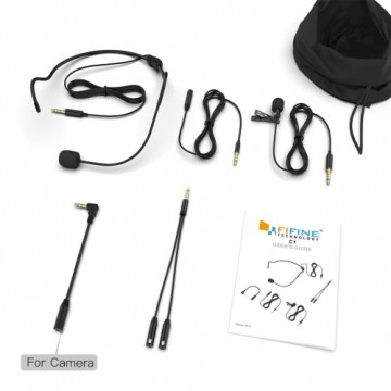 Fifine C1 lavalier microphone for blogs | podcasts | streams | phones | PC black