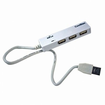 USB-разветвитель CoolBox COO-H413 Чёрный Белый