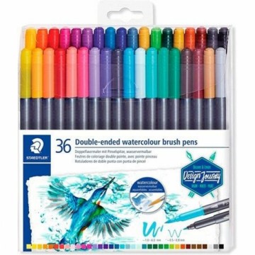 Flomasteru Komplekts Staedtler 3001 Design Journey Brush Ar diviem galiem