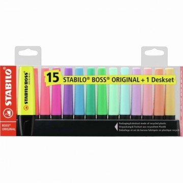 Fluorescent Marker Stabilo Multicolour 15 Pieces