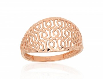 Gold ring #1101205(Au-R), Red Gold 585°, Size: 18.5, 1.93 gr.