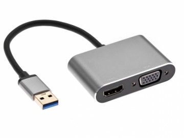 RoGer DrongDisplay Adapteris USB to VGA/HDMI + Audio / iOS/Android/Windows/macOS