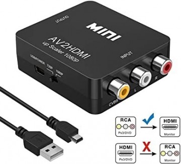 RoGer Adapter to Transfer RCA to HDMI Signal (+Audio)