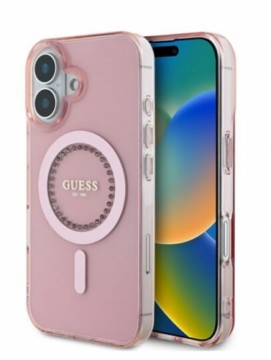 Guess IML Rhinestones MagSafe Case Aizsargapvalks Priekš Apple iPhone 16 Pro Max