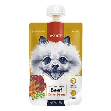 Wanpy Dogs Tasty Meat Paste Beef, Carrot and Pea 90 g