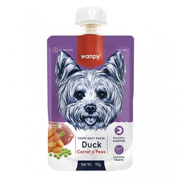 Wanpy Dogs Tasty Meat Paste Duck, Carrot and Pea 90 g