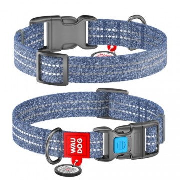 Collar WAUDOG Kakla siksna suņiem ar QR pasi, XL, W 25 mm, L 37-58 cm, Tumši Zila