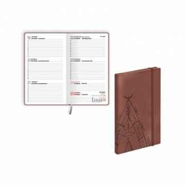 Balts Kabatas plānotājs Pocket Trend, mākslīgā āda, nedēļas atvērums, Chocolate bronze