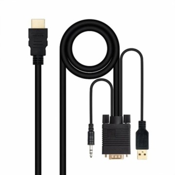 HDMI uz VGA ar Audio Adapteris NANOCABLE 10.15.4350 1,8 m Melns