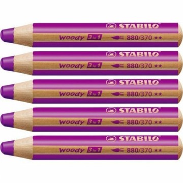 Colouring pencils Stabilo Woody Lilac 3-in-1 (5 Units)