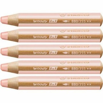 Colouring pencils Stabilo Woody Apricot 3-in-1 (5 Units)