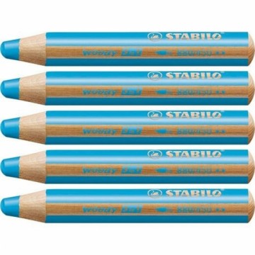 Colouring pencils Stabilo Woody Cyan 3-in-1 (5 Units)