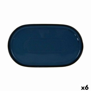 Snack tray La Mediterránea Chester Blue Oval 36 x 20,5 x 3 cm (6 Units)