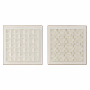 Painting Home ESPRIT Beige Geometric Modern 60 x 7 x 60 cm (2 Units)