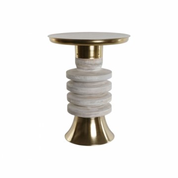 Side table Home ESPRIT White Golden Wood Metal 41 x 41 x 53 cm